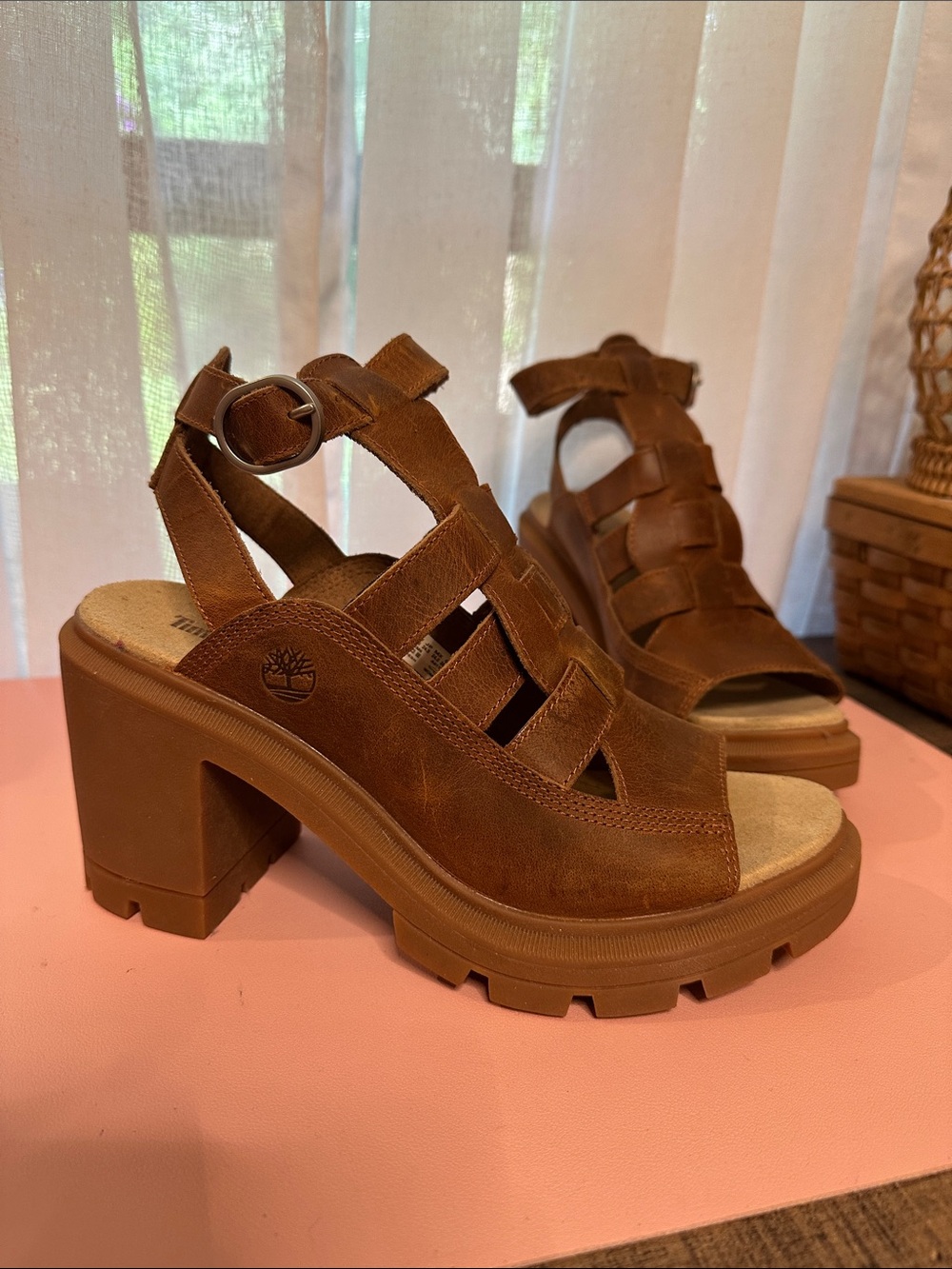 Timberland Women's Brown Chunky Heeled Sandal